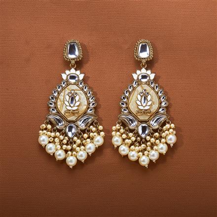 Indo Western Meenakari Earring With Mehndi Plating