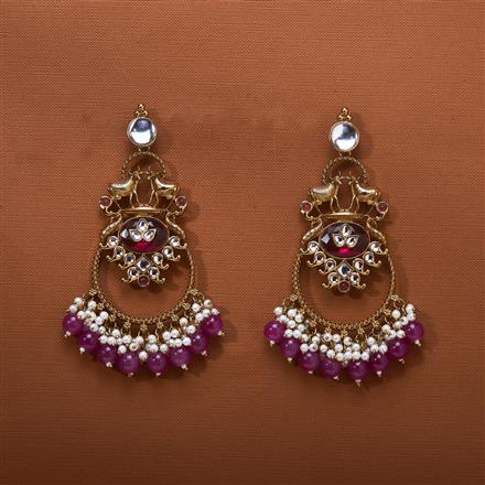 Indo Western Beads Earring With Mehndi Plating