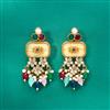 Indo Western Mother Of Pearl Earring With Mehndi Plating