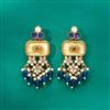 Indo Western Mother Of Pearl Earring With Mehndi Plating
