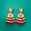 Indo Western Mother Of Pearl Earring With Mehndi Plating