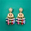 Indo Western Mother Of Pearl Earring With Mehndi Plating
