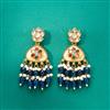 Indo Western Mother Of Pearl Earring With Mehndi Plating