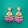Indo Western Mother Of Pearl Earring With Mehndi Plating