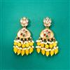Indo Western Mother Of Pearl Earring With Mehndi Plating