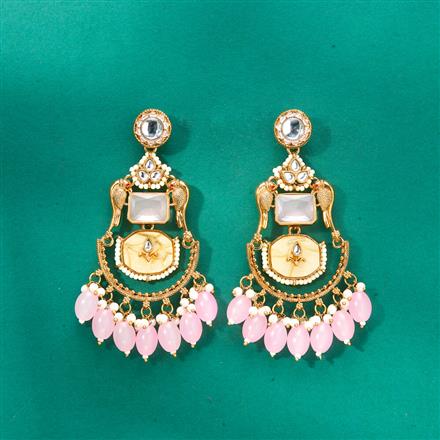 Indo Western Peacock Earring With Mehndi Plating