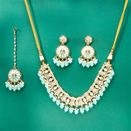 Indo Western Beads Necklace With Gold Plating