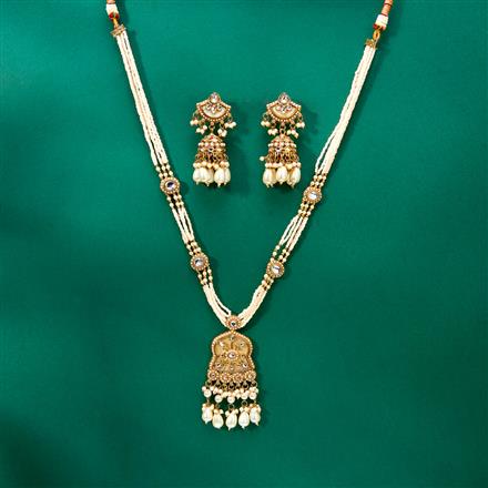 Indo Western Long Necklace With Mehndi Plating