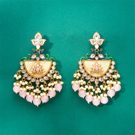 Indo Western Meenakari Earring With Mehndi Plating