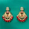 Indo Western Mother Of Pearl Earring With Mehndi Plating