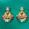 Indo Western Mother Of Pearl Earring With Mehndi Plating