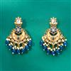 Indo Western Mother Of Pearl Earring With Mehndi Plating