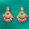 Indo Western Mother Of Pearl Earring With Mehndi Plating