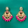 Indo Western Mother Of Pearl Earring With Mehndi Plating