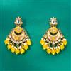Indo Western Mother Of Pearl Earring With Mehndi Plating