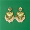 Indo Western Mother Of Pearl Earring With Mehndi Plating
