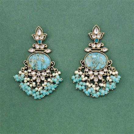 Indo Western Classic Earring With Mehndi Plating