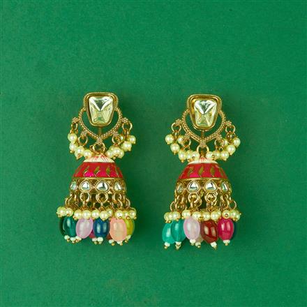 Indo Western Jhumki With Mehndi Plating