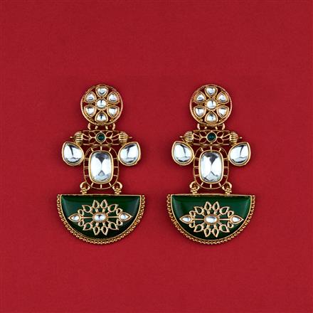 Indo Western Stone Earring With Mehndi Plating
