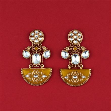 Indo Western Stone Earring With Mehndi Plating