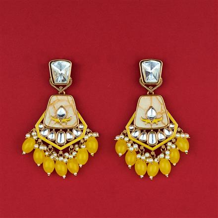 Indo Western Meenakari Earring With Mehndi Plating