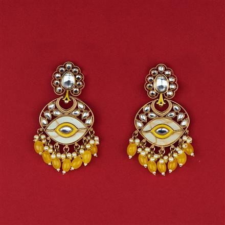 Indo Western Meenakari Earring With Mehndi Plating