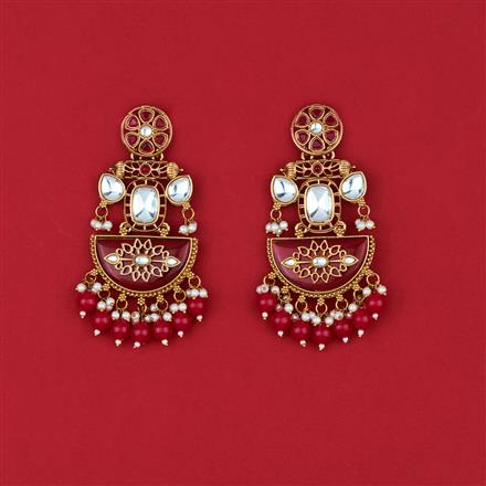 Indo Western Beads Earring With Mehndi Plating