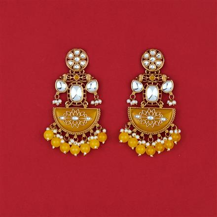 Indo Western Beads Earring With Mehndi Plating