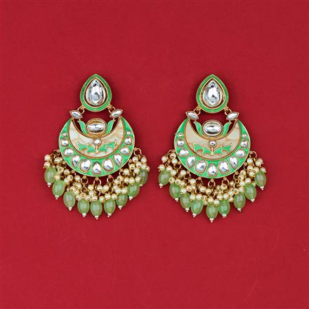 Indo Western Meenakari Earring With Mehndi Plating