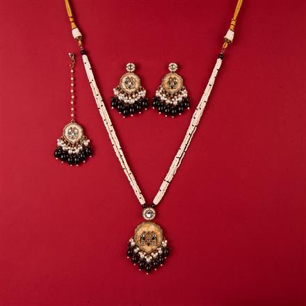 Indo Western Long Necklace With Mehndi Plating