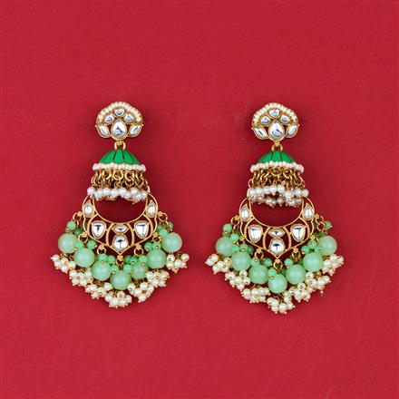 Indo Western Meenakari Earring With Mehndi Plating
