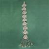 Indo Western Pearl Hair Brooch With Mehndi Plating