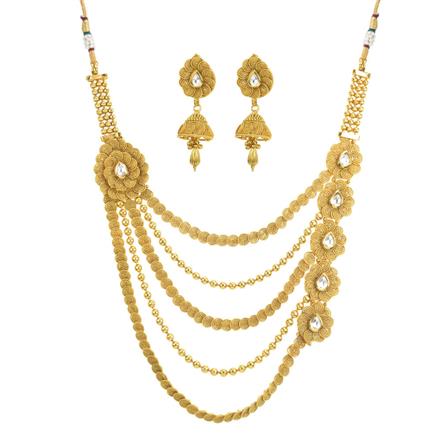 Antique Side Pendant Necklace with gold plating
