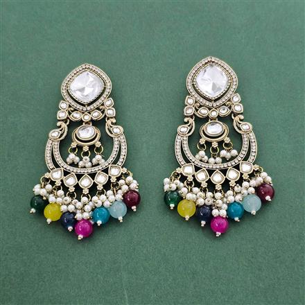 Indo Western Classic Earring With Mehndi Plating