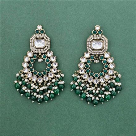 Indo Western Classic Earring With Mehndi Plating