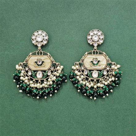 Indo Western Meenakari Earring With Mehndi Plating