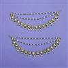 Indo Western Pearl Ear Chain With Mehndi Plating