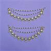 Indo Western Moti Ear Chain With Mehndi Plating
