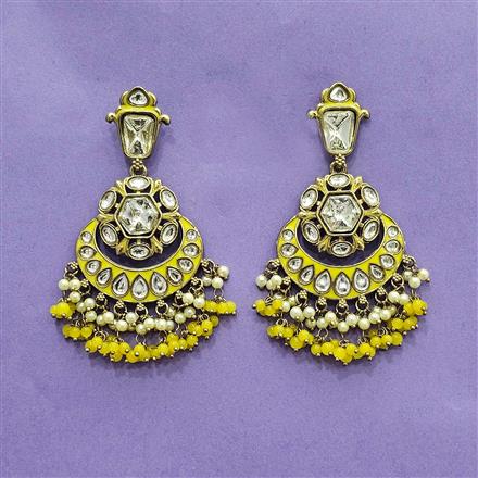 Indo Western Meenakari Earring With Mehndi Plating