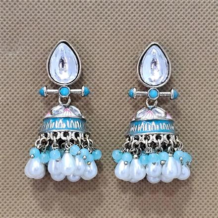 Indo Western Jhumki With Mehndi Plating