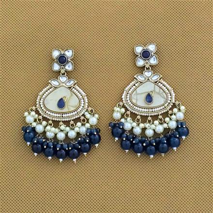 Indo Western Mother Of Pearl Earring With Mehndi Plating