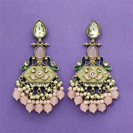 Indo Western Classic Earring With Mehndi Plating