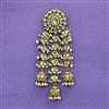 Indo Western Moti Hair Brooch With Mehndi Plating