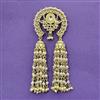Indo Western Moti Hair Brooch With Gold Plating