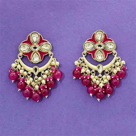 Indo Western Meenakari Earring With Gold Plating