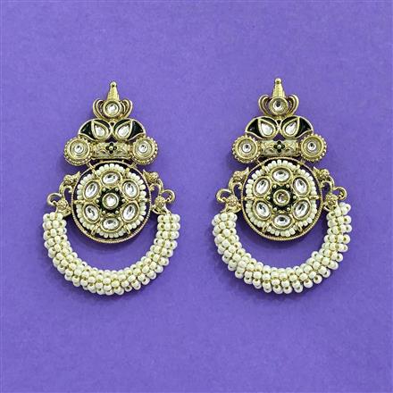 Indo Western Meenakari Earring With Mehndi Plating