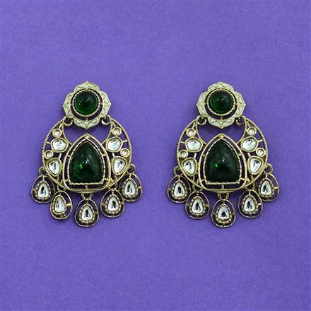 Indo Western Classic Earring With Mehndi Plating