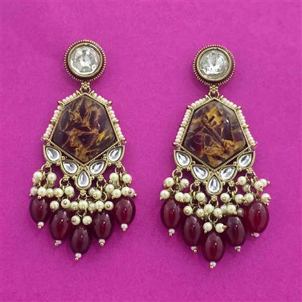 Indo Western Classic Earring With Mehndi Plating