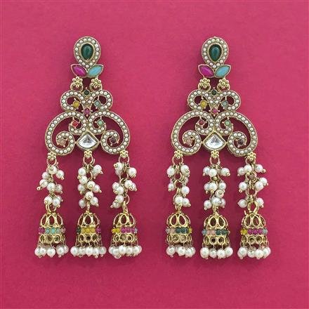 Indo Western Jhumki With Mehndi Plating