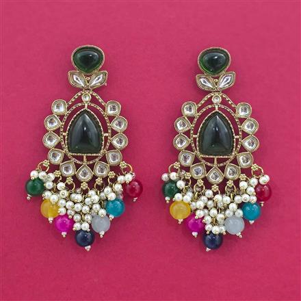 Indo Western Classic Earring With Mehndi Plating